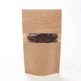 Standbodenbeutel Kraft 8x5x13cm | 28 Gramm (100 Stück) [ZBGW1K]