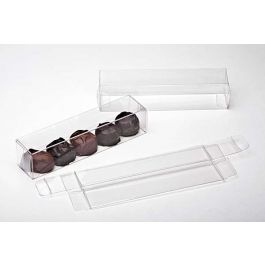 Schokoladenschachteln mit Einsatz 3.5x3.5x15.9cm Transparent (100 Stück) [CNDY228]