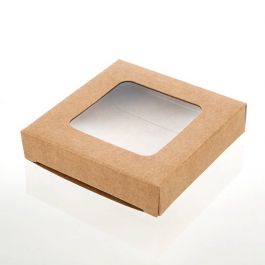 Pappschachteln Kraft Braun mit Fenster 7x2.1x6.8cm (25 Stück) [WKRG319]