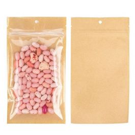 Druckverschlussbeutel Kraft/Transparent 10.2x16.5cm mit Einreißkerben (100 Stück) [HZB5KC]