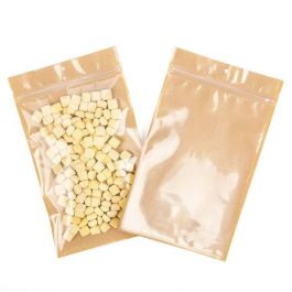 Druckverschlussbeutel Kraft/Transparent 15.2x23.5cm mit Einreißkerben (100 Stück) [HZB7KC]