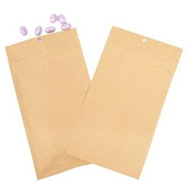 Druckverschlussbeutel Kraft 10.2x16.5cm mit Aufhängeloch (100 Stück) [HZBB5K]