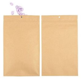 Druckverschlussbeutel Kraft 15.2x23.5cm mit Aufhängeloch (100 Stück) [HZBB7K]