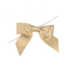 Schleife vorgebunden Metallic Champagner 8,9 cm (25 Stück) [MBOWC]