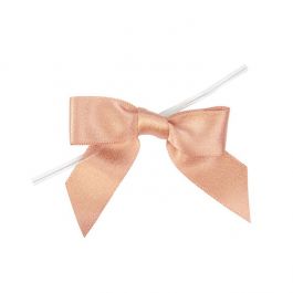 Schleife vorgebunden Metallic Rose 8,9 cm (25 Stück) [MBOWRS]