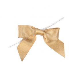 Schleife vorgebunden Metallic Taupe 8,9 cm (25 Stück) [MBOWT]