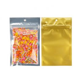 Druckverschlussbeutel Transparent/Metallisiert 9.2x12.7cm mit Aufhängeloch (100 stück) [HZBB4C]
