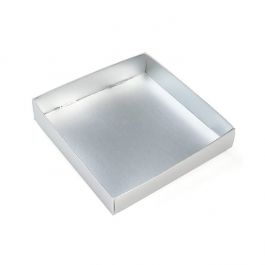 Silber Pappschachteln Boden 13x2.5x13.3cm (25 Stück) [MS357]