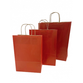 Papiertragetaschen Dunkelrot 22x10x31cm Kraft 90g/m² (50 Stück) [PAM2231DKR]