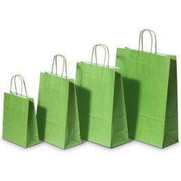 Papiertragetaschen Grün 22x10x31cm Kraft 90g/m² (50 Stück) [PAM2231GR]