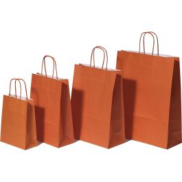 Papiertragetaschen Orange 32x12x41cm Kraft 100g/m² (50 Stück) [PAM3241OR]