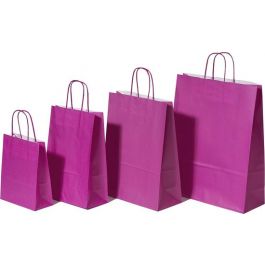 Papiertragetaschen Rosa 22x10x31cm Kraft 90g/m² (50 Stück) [PAM2231P]