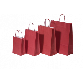 Papiertragetaschen Rot 32x12x41cm Kraft 100g/m² (50 Stück) [PAM3241R]