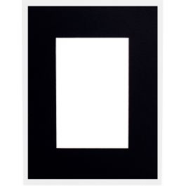 Passepartout 413 Schwarz 30x40cm mit Fenster 19x27cm (5 Stück) [MA-7441330402]