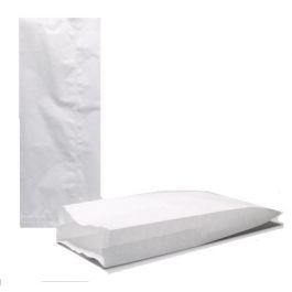 Papierbeutel Weiß 20x7x42cm mit Seitenfalten | Inhalt 4kg Zellulose 40g/m² (100 Stück) [PAV2012]