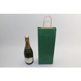 Papiertragetaschen für Flaschen 14x8x39cm Dunkelgrün (50 Stück) [PAWF1439DKGR]
