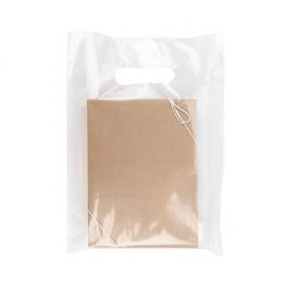 Tragetaschen Transparent - 20% Recyceltes PE 22.9x30.5cm (100 Stück) [H912CL1R]