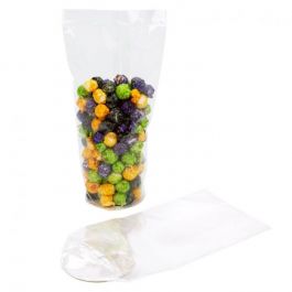 Plastikbeutel Runde Boden 8,3x25,4cm 40 Mikron mit paper insert (50 Stück) [RPBG3]