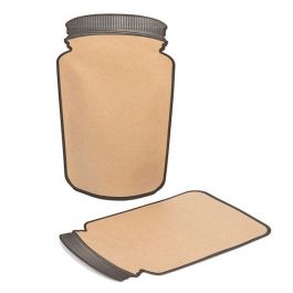 Standbodenbeutel Kraft Glasgefäß-Form 13x7.6x20.6cm (100 Stück) [SP3K]