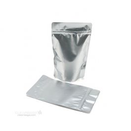 Standbodenbeutel Silber 17x8x28.5cm | 340 Gramm (100 Stück) [ZBGM4S]