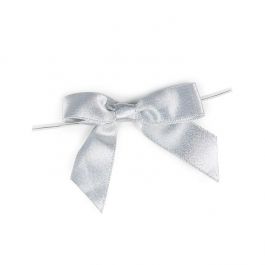 Schleifen gebunden Metallic Silber 8.9 cm (25 Stück) [MBOWS]