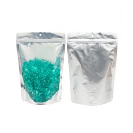 Standbodenbeutel Silber 17.8x9.8x25.2 cm (100 Stück) [ZBGS69H]