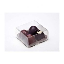 Klarsichtschachteln für 4 Pralinen 7x3.7x7cm (25 Stück) [FPB227]