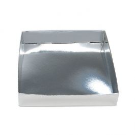 Pappschachtelböden Silber 13x2.5x13.3cm (25 Stück) [SS357]