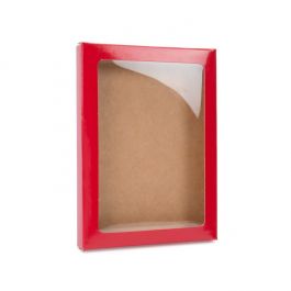 Pappschachteln mit Fenster Rot 11,5x1,5x15cm (25 Stück) [WGRG3]