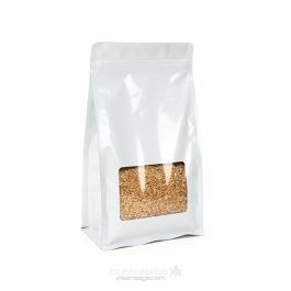 Kaffeebeutel Weiß 12.7x7.6x20.3cm mit Fenster | 113 Gramm (100 Stück) [SQMS7W]