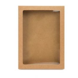 Pappschachteln Kraft Braun mit Fenster 13.7x2.2x18.7cm (25 Stück) [WKRG266]