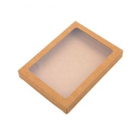 Pappschachteln Kraft Braun mit Fenster 12.5x2.2x16.8cm (25 Stück) [WKRG267]
