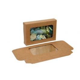 Pappschachteln Kraft Braun mit Fenster 7x2.1x10.3cm (25 Stück) [WKRG317]