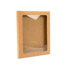 Pappschachteln Kraft Braun mit Fenster 13.7x1.3x18.7cm (25 Stück) [WKRG4]