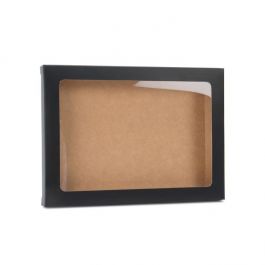 Pappschachteln Mattschwarz 11,5x1,5x15cm mit Fenster (25 Stück) [WMBG3]