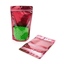 Standbodenbeutel Transparent/Rosa 17.1x8.9x28.6cm | 340 Gramm (100 Stück) [ZBGB4FS]