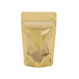 Standbodenbeutel Transparent/Gold 14.9x8.9x23.2.2cm | 310 Gramm (100 Stück) [ZBGGC7]