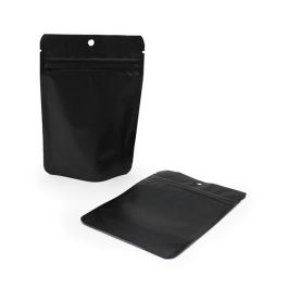 Standbodenbeutel Mattschwarz 10.2x6x15.2cm | 57 Gramm mit Aufhängeloch (100 Stück) [ZBGM2MBH]
