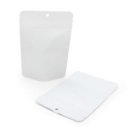 Standbodenbeutel Mattweiß 10.2x6x15.2cm | 57 Gramm mit Aufhängeloch (100 Stück) [ZBGM2MWH]