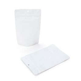 Standbodenbeutel Mattweiß 13x8x20.5cm | 110 Gramm mit Aufhängeloch (100 Stück) [ZBGM3MWH]