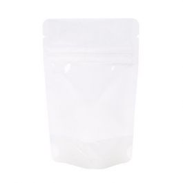 Standbodenbeutel Reispapier Transparent/Weiß 8x5x13cm | 28 Gramm (100 Stück) [ZBGR1WC]