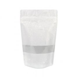 Standbodenbeutel Reispapier Weiß 13x8x20.5cm | 110 Gramm (100 Stück) [ZBGR3W]