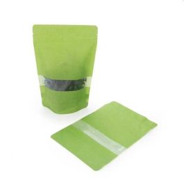 Standbodenbeutel Reispapier Grün 17x9x28cm | 340 Gramm (100 Stück) [ZBGR4GR]