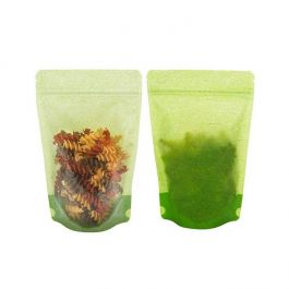 Standbodenbeutel Reispapier/Transparent 14.9x8.9x23.2cm | 310 Gramm (100 Stück) [ZBGR7RC]