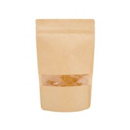 Standbodenbeutel Kraft 14.9x8.9x23.2cm mit Fenster (100 Stück) [ZBGW7K]