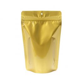 Standbodenbeutel Gold 14.9x8.9x23.2cm mit Aufhängeloch 225 Gramm (100 Stück) [ZBGM7GH]