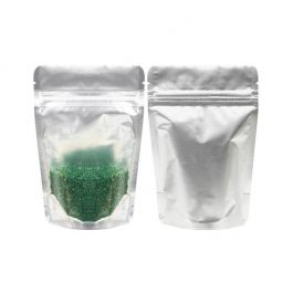 Standbodenbeutel Transparent/Silber 10.2x6x15.2cm | 57 Gramm (100 Stück) [ZBGS2]