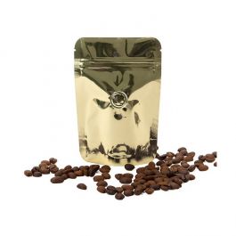 Standbodenbeutel Gold 10.2x6x15.2cm 57 Gramm mit Ventil (100 Stück) [ZBGM2SGV]
