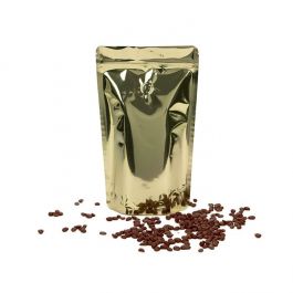 Standbodenbeutel Gold 17.1x8.9x28.6cm 340 Gramm mit Ventil (100 Stück) [ZBGM4SGV]