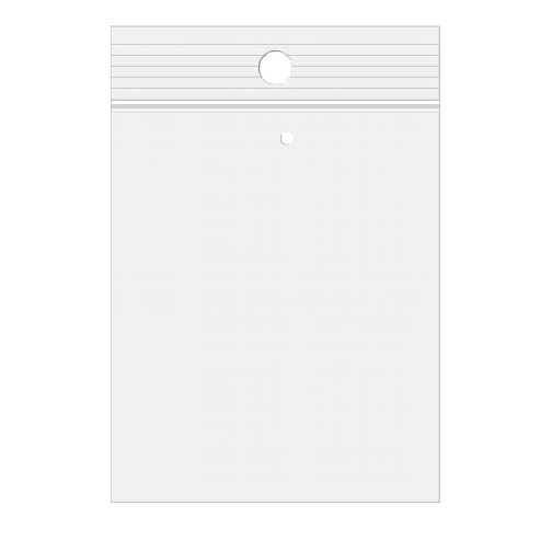 Packlinq Druckverschlussbeutel mit Aufhängeloch und Luftloch 15x23cm Transparent PP 100 Mikron